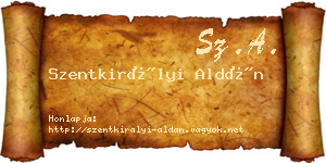 Szentkirályi Aldán névjegykártya